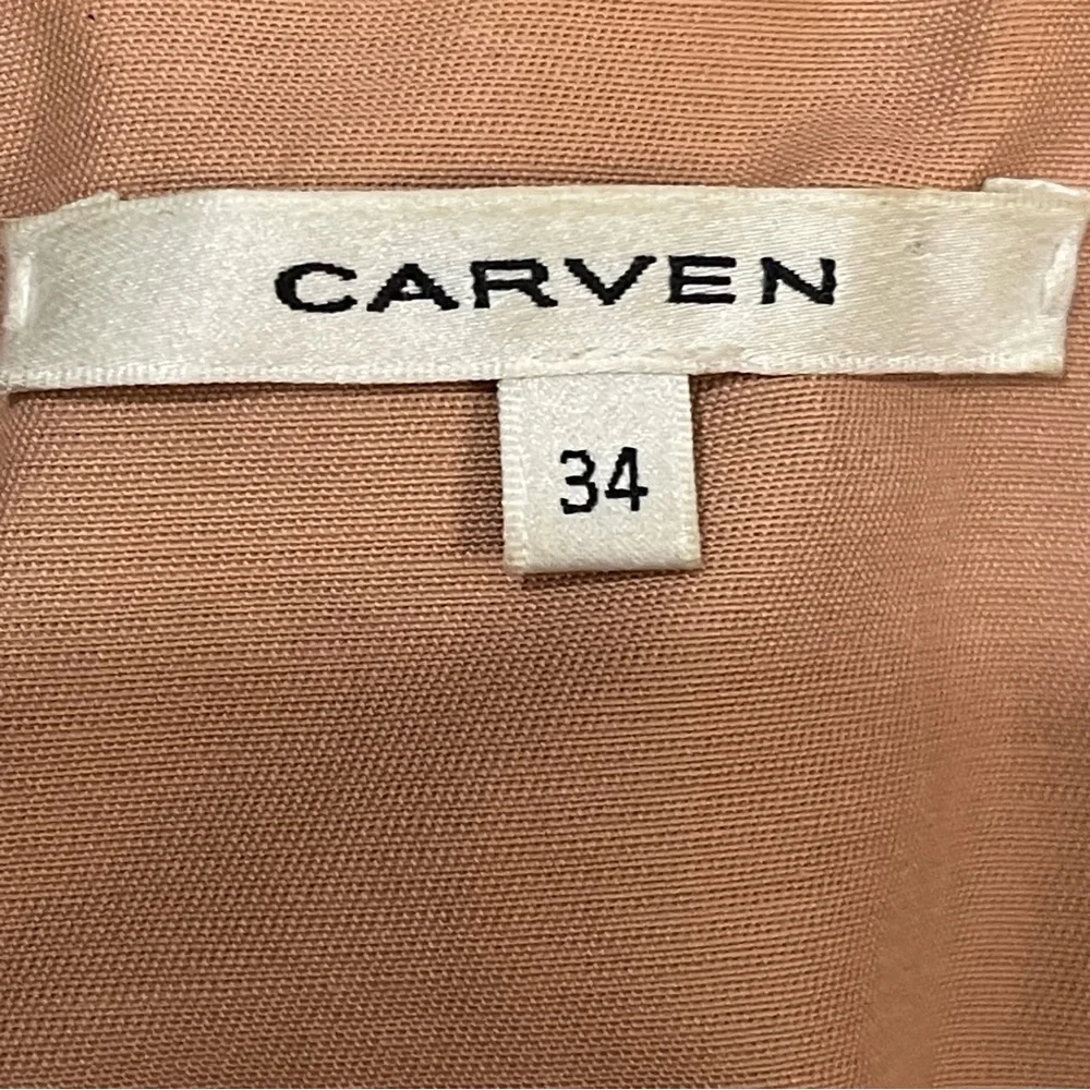 Carven Tan Hooded Trench‎ Coat Size 34 USA XS